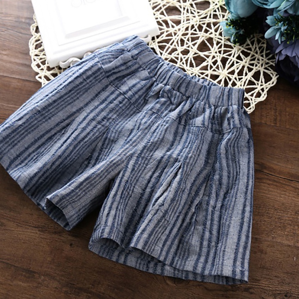 Toddlers Unisex Linen Cooling Shorts Blue
